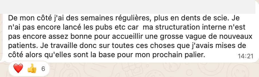 Message d'un élève : agenda rempli