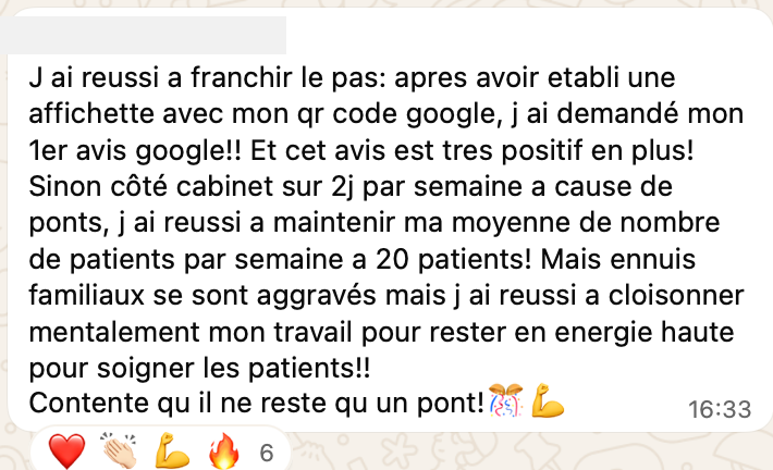 Message d'un élève : avis Google