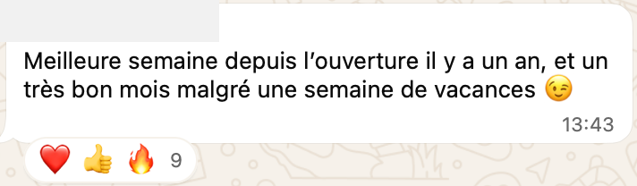 Message d'un élève : cabinet stable pendant les vacances