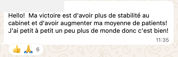 Message d'un élève : nouveaux patients